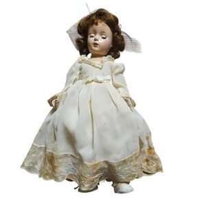 Vintage 1950s Walker Bride Doll 13" Sleep Eyes Hard Plastic Made USA Composition